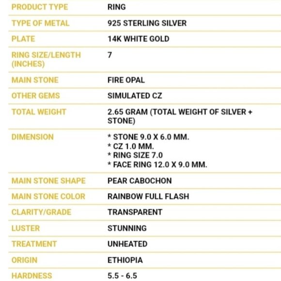 Opal Ring, Pear Shaped Ring, Solitaire Ring, Gemstone Ring, Engagement Ring - Picture 5 of 6